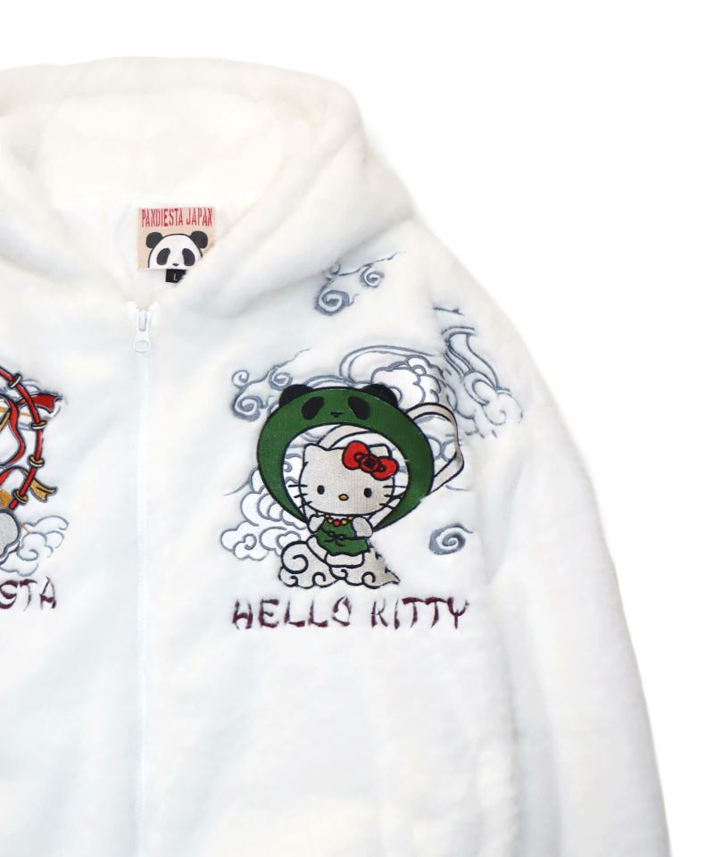 【Hello Kitty×PANDIESTA JAPAN】“風神雷神”刺繍入りファーパーカー