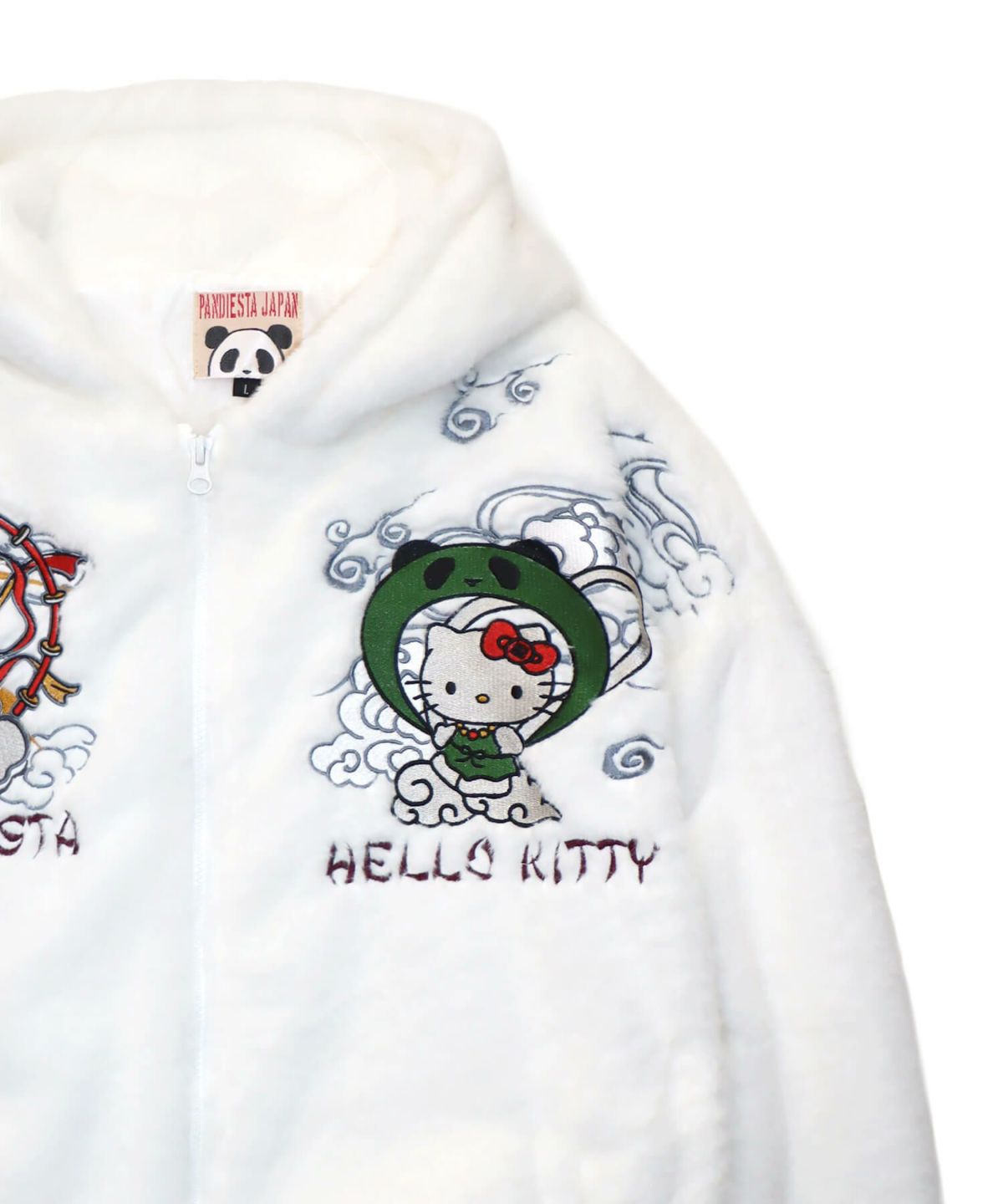 【Hello Kitty×PANDIESTA JAPAN】“風神雷神”刺繍入りファーパーカー