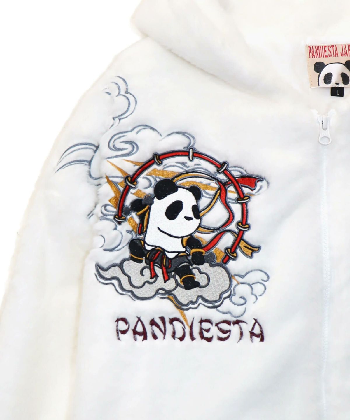 【Hello Kitty×PANDIESTA JAPAN】“風神雷神”刺繍入りファーパーカー