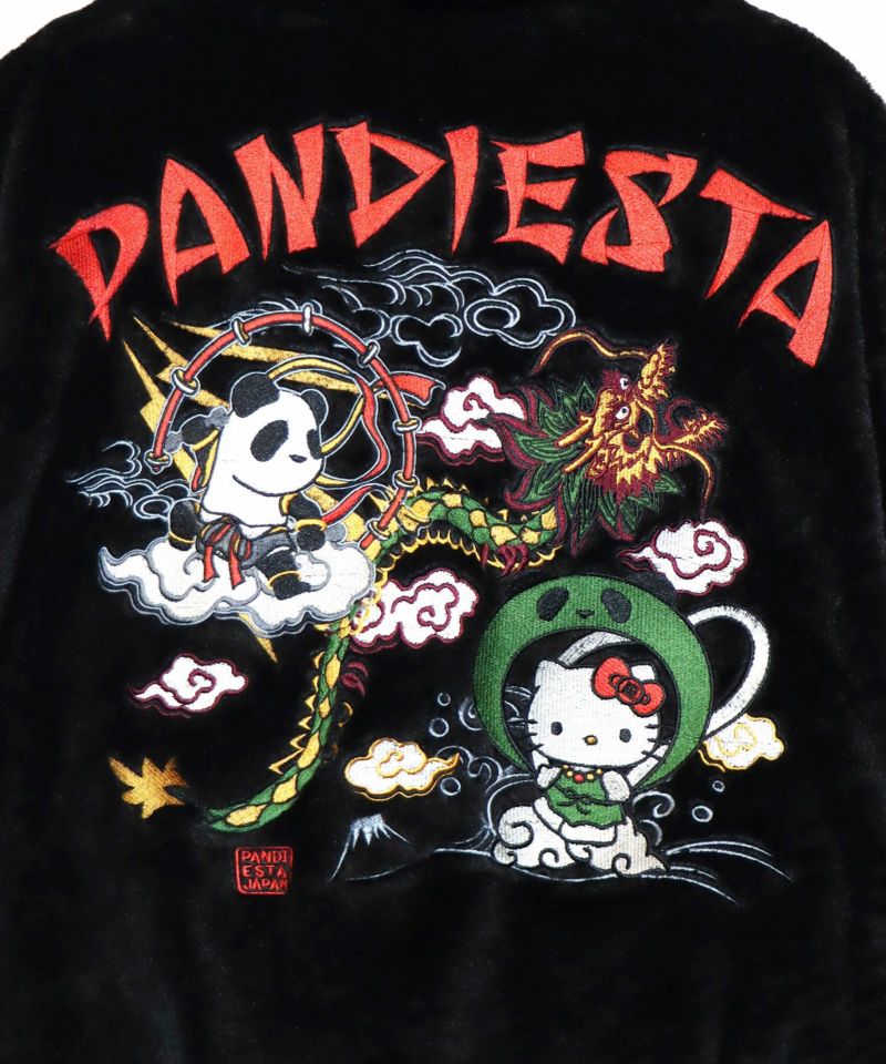 【Hello Kitty×PANDIESTA JAPAN】“風神雷神”刺繍入りファーパーカー