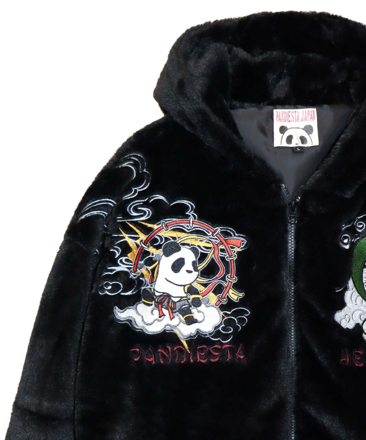 【Hello Kitty×PANDIESTA JAPAN】“風神雷神”刺繍入りファーパーカー