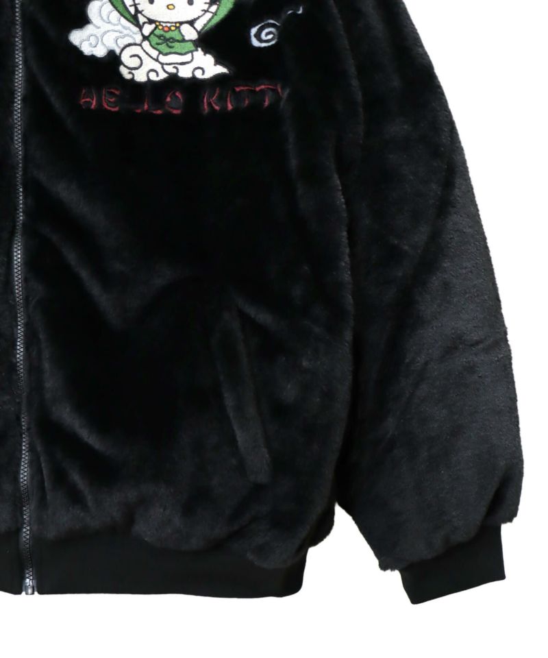 【Hello Kitty×PANDIESTA JAPAN】“風神雷神”刺繍入りファーパーカー