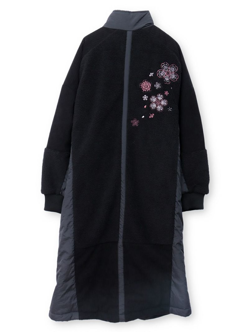 【雅結】桜刺繍切替ロングアウター