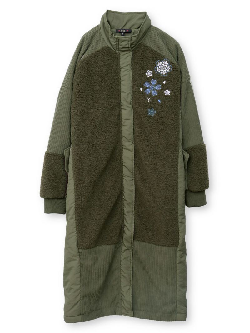 【雅結】桜刺繍切替ロングアウター