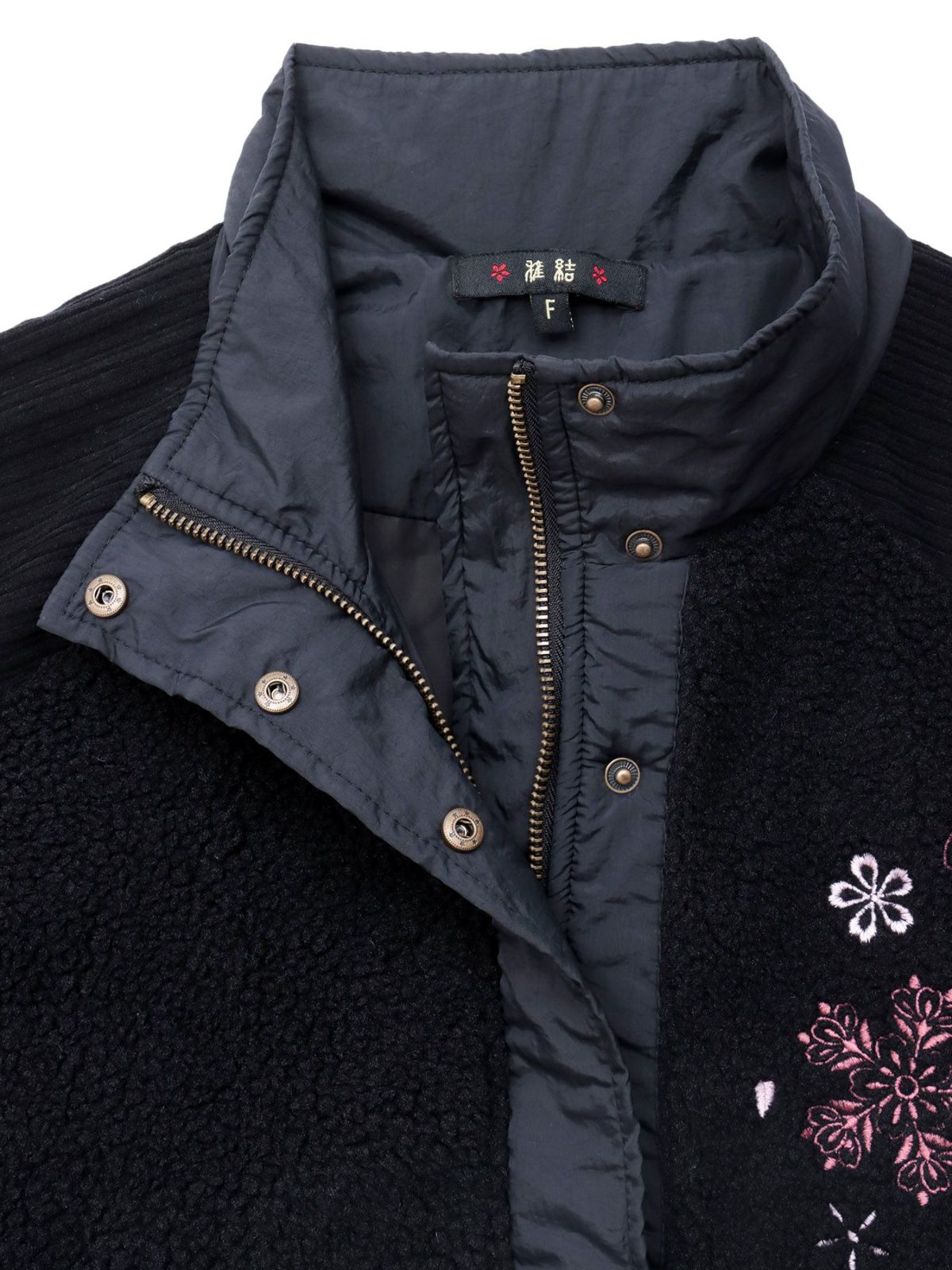 【雅結】桜刺繍切替ロングアウター