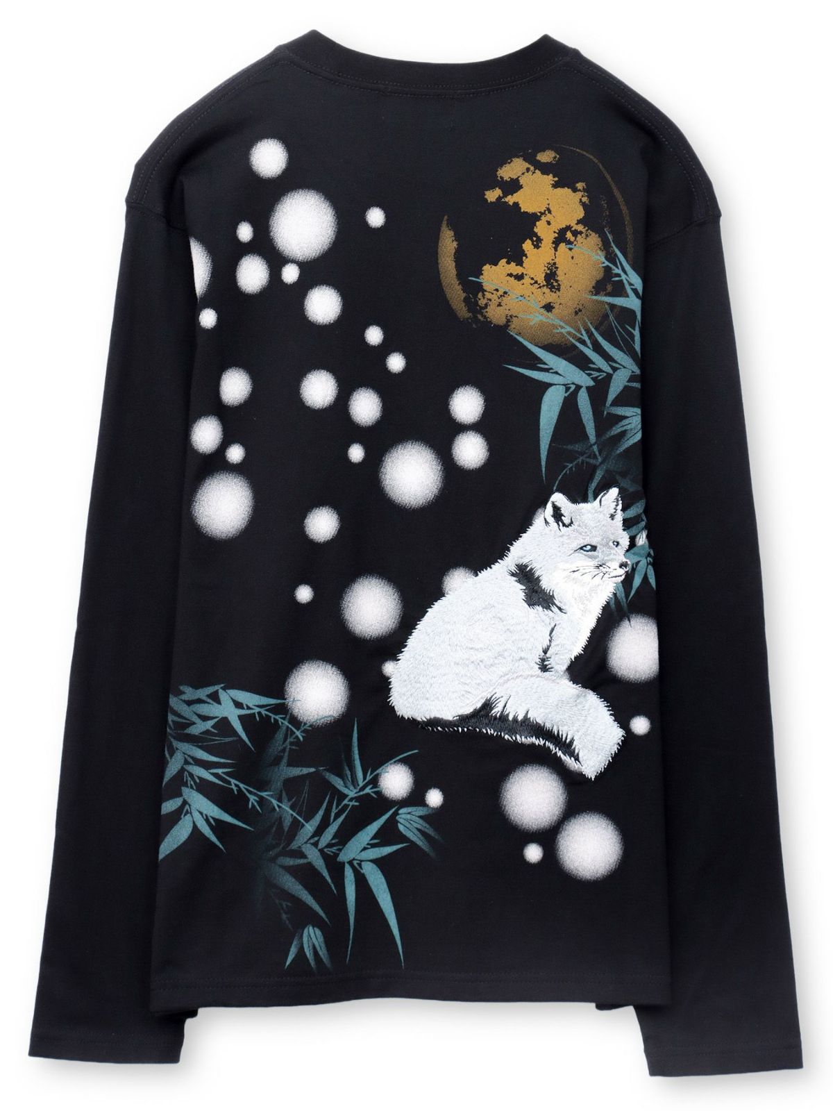 【絡繰魂】“キタキツネ”刺繍入りロンT