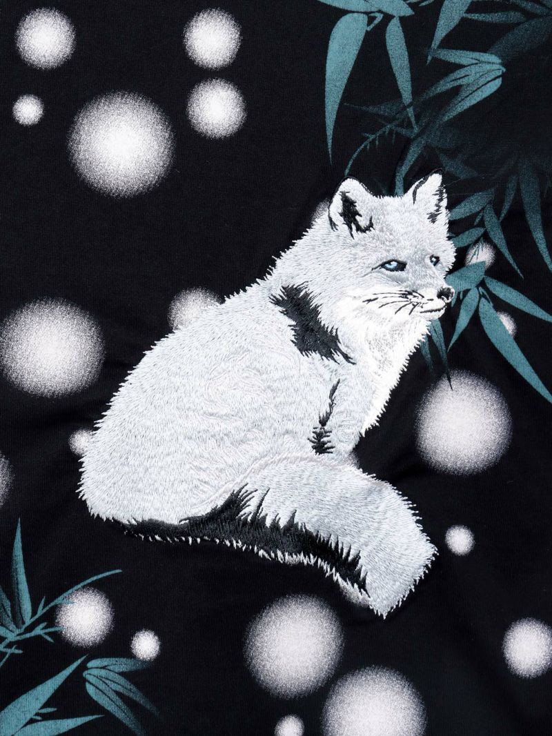 【絡繰魂】“キタキツネ”刺繍入りロンT