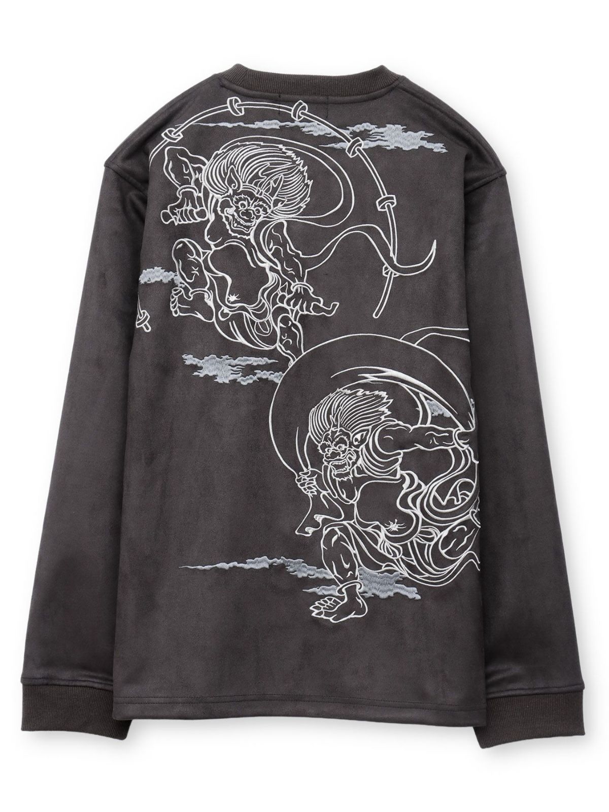 【絡繰魂】“風神雷神”刺入りフェイクスウェードロンT