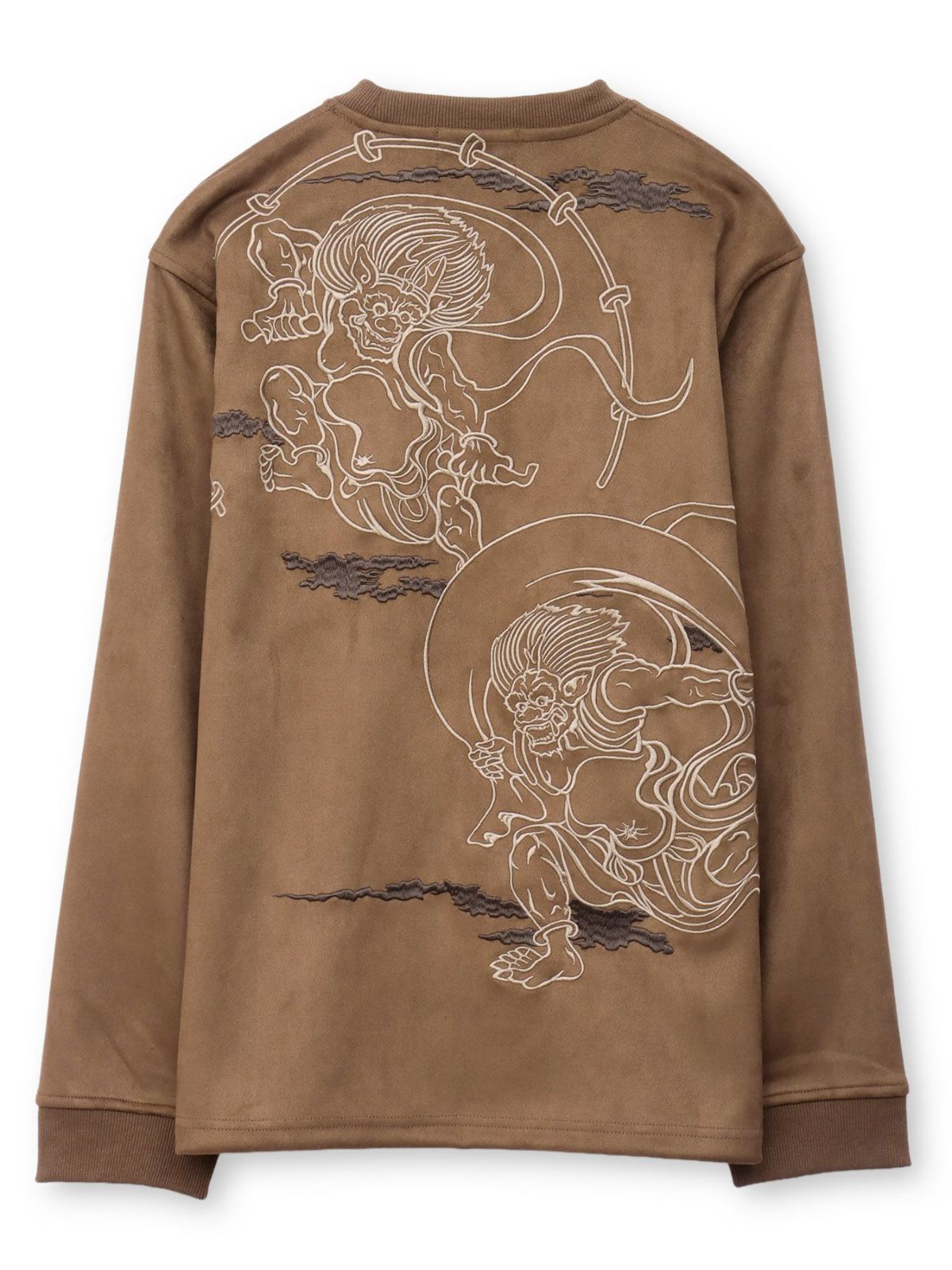 【絡繰魂】“風神雷神”刺入りフェイクスウェードロンT