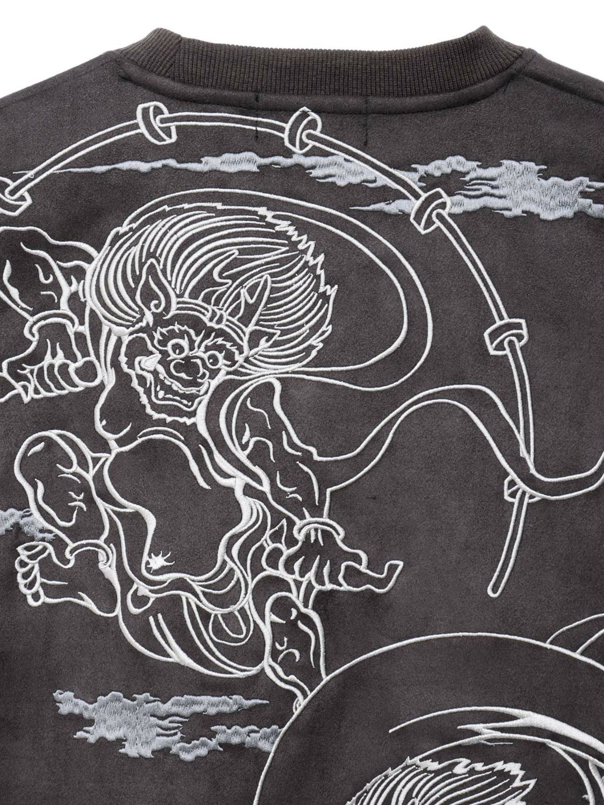 【絡繰魂】“風神雷神”刺入りフェイクスウェードロンT