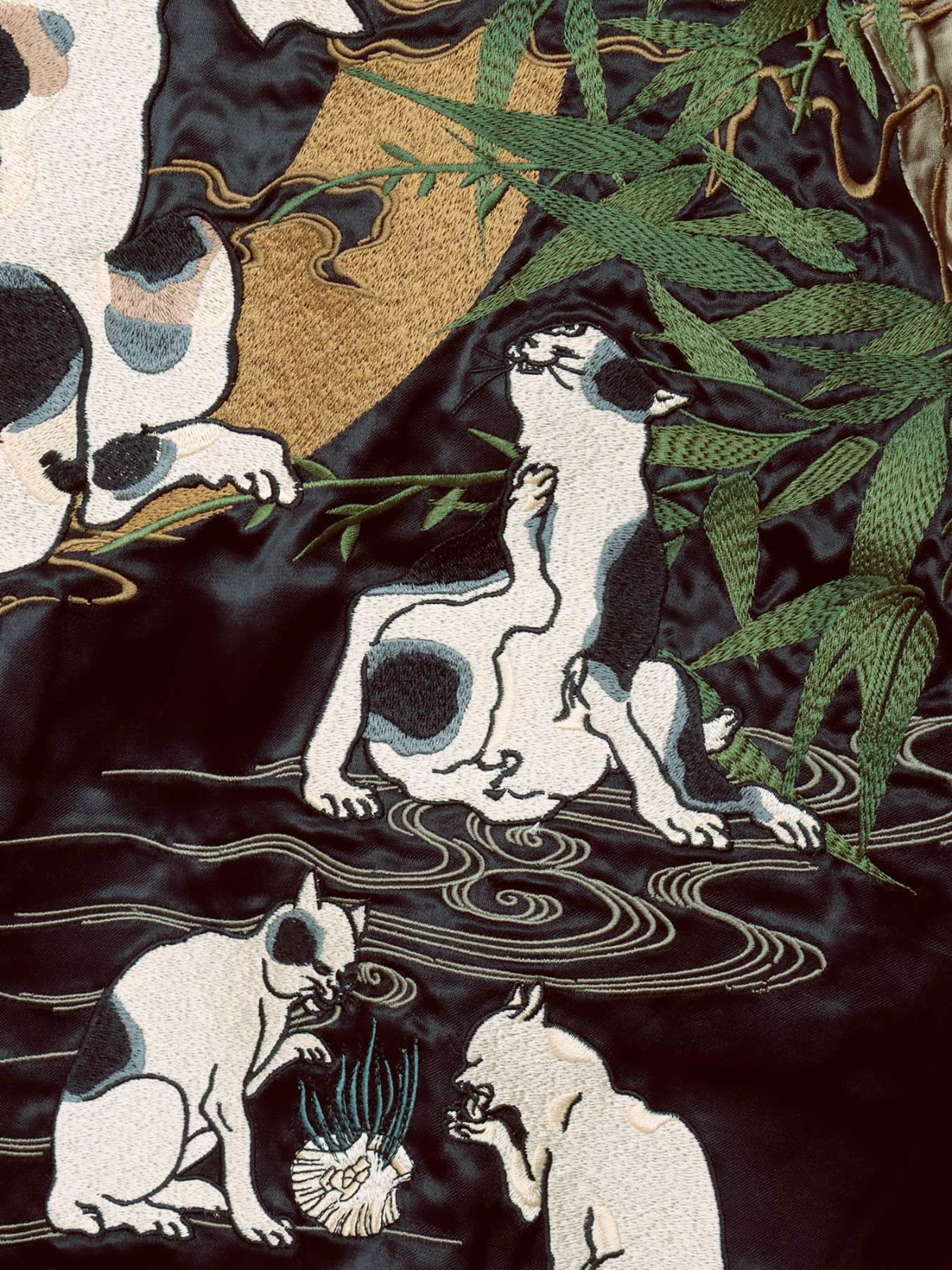 【絡繰魂・粋】“国芳 猫飼好五十三疋”総刺繍リバーシブルスカジャン