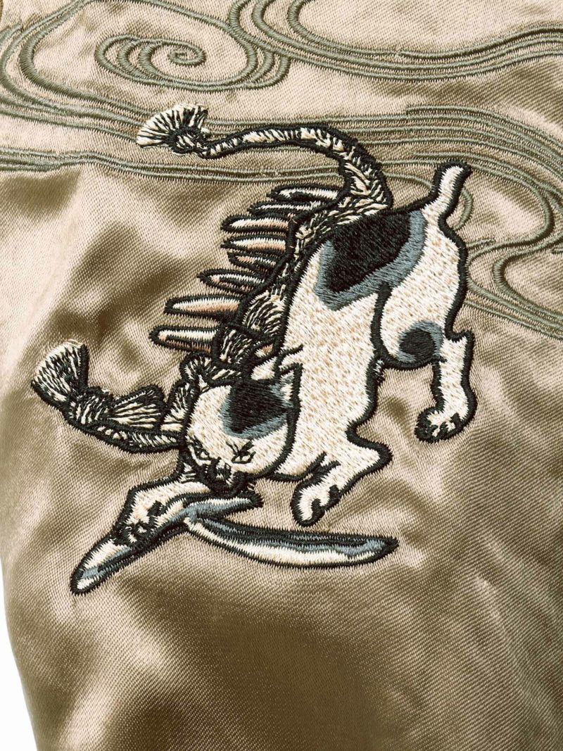 【絡繰魂・粋】“国芳 猫飼好五十三疋”総刺繍リバーシブルスカジャン