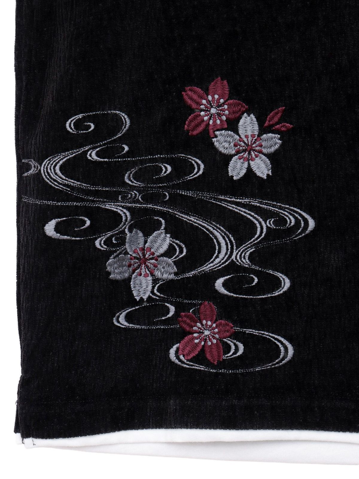 【雅結】桜流水 刺繍入りモールニットロンT