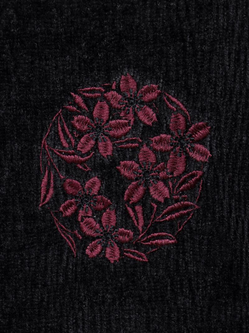 【雅結】桜流水 刺繍入りモールニットロンT