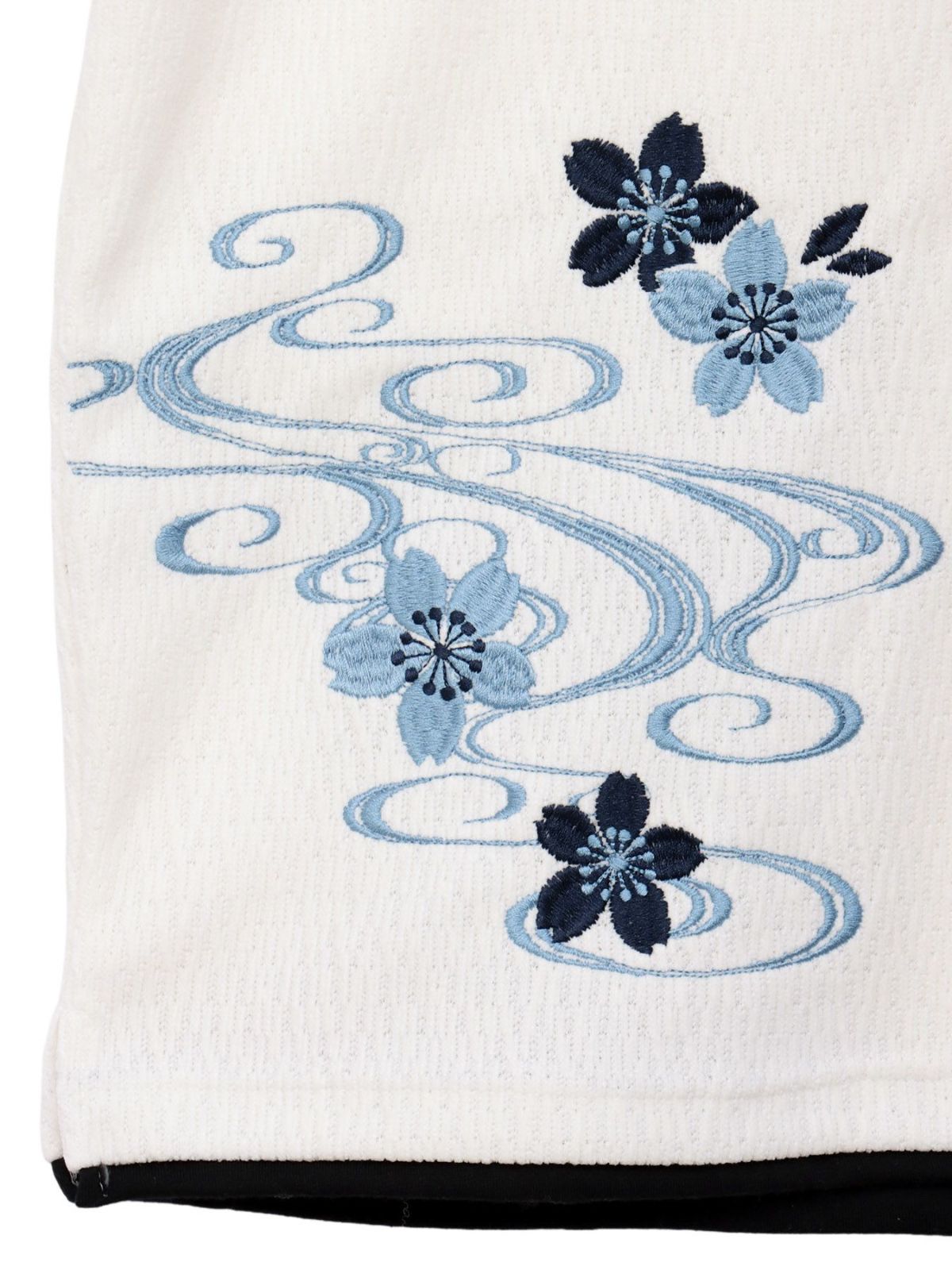【雅結】桜流水 刺繍入りモールニットロンT