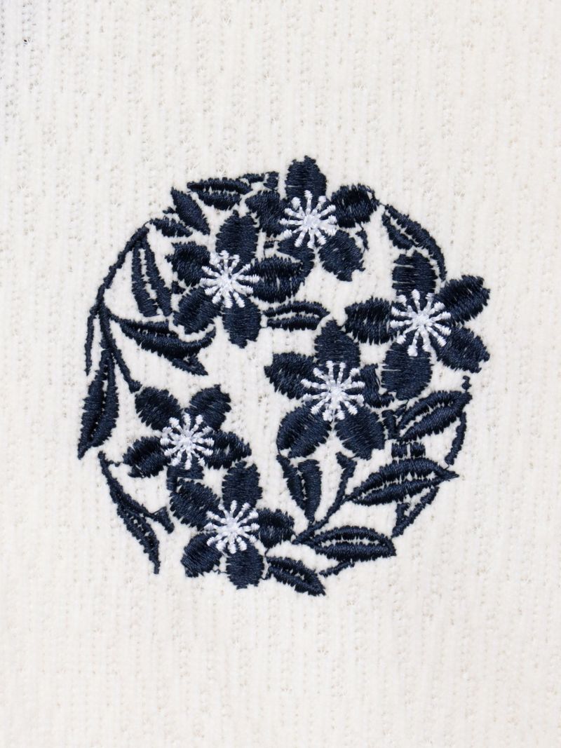 【雅結】桜流水 刺繍入りモールニットロンT