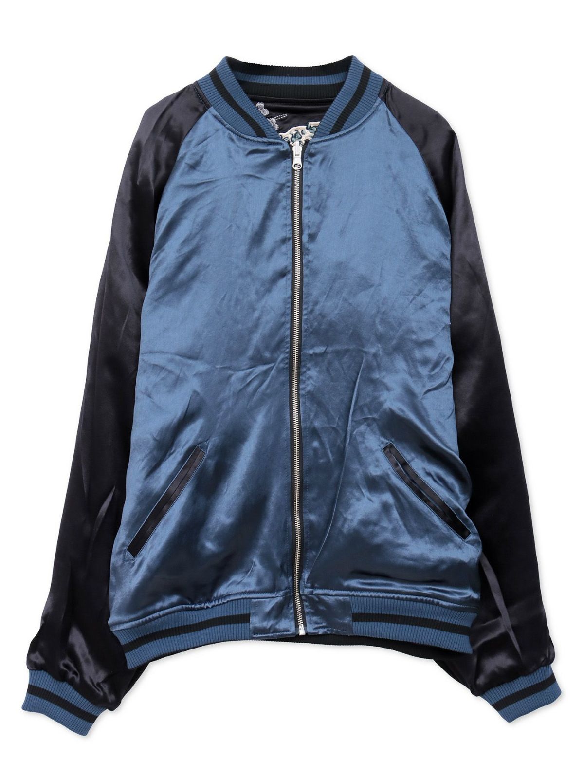 【絡繰魂・粋】“三日月に九尾”総刺リバーシブルスカジャン