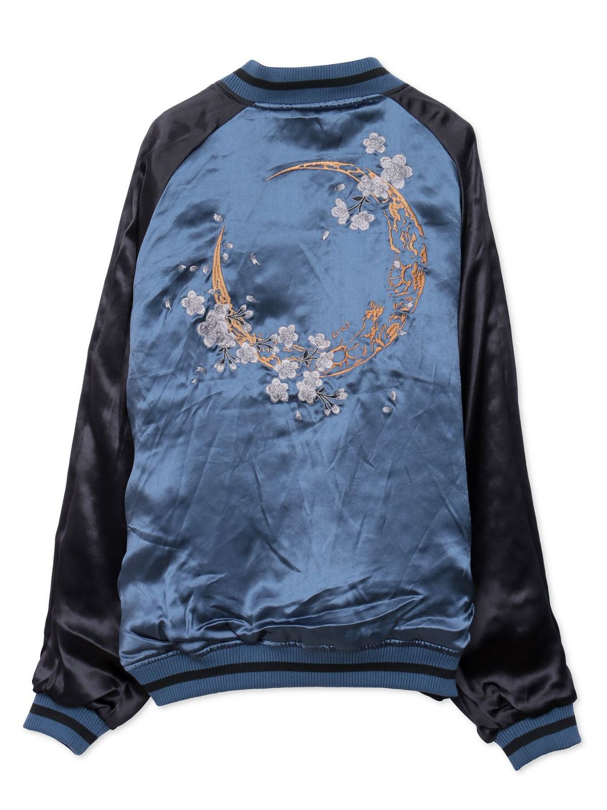 【絡繰魂・粋】“三日月に九尾”総刺リバーシブルスカジャン