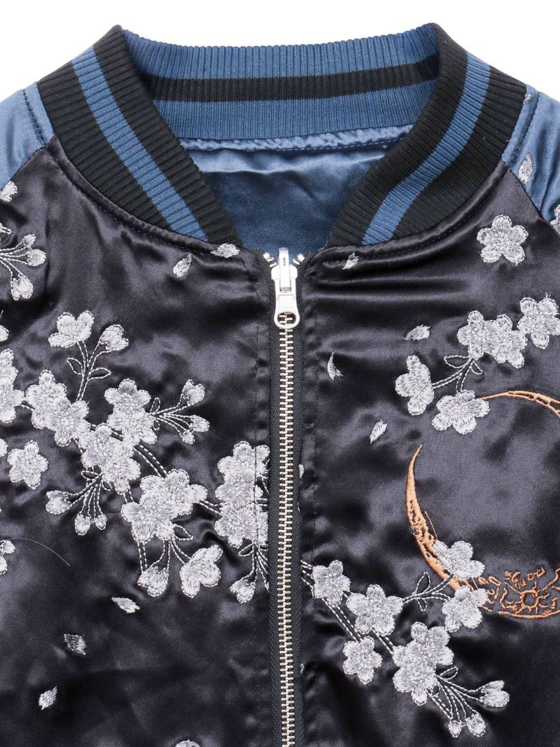 【絡繰魂・粋】“三日月に九尾”総刺リバーシブルスカジャン