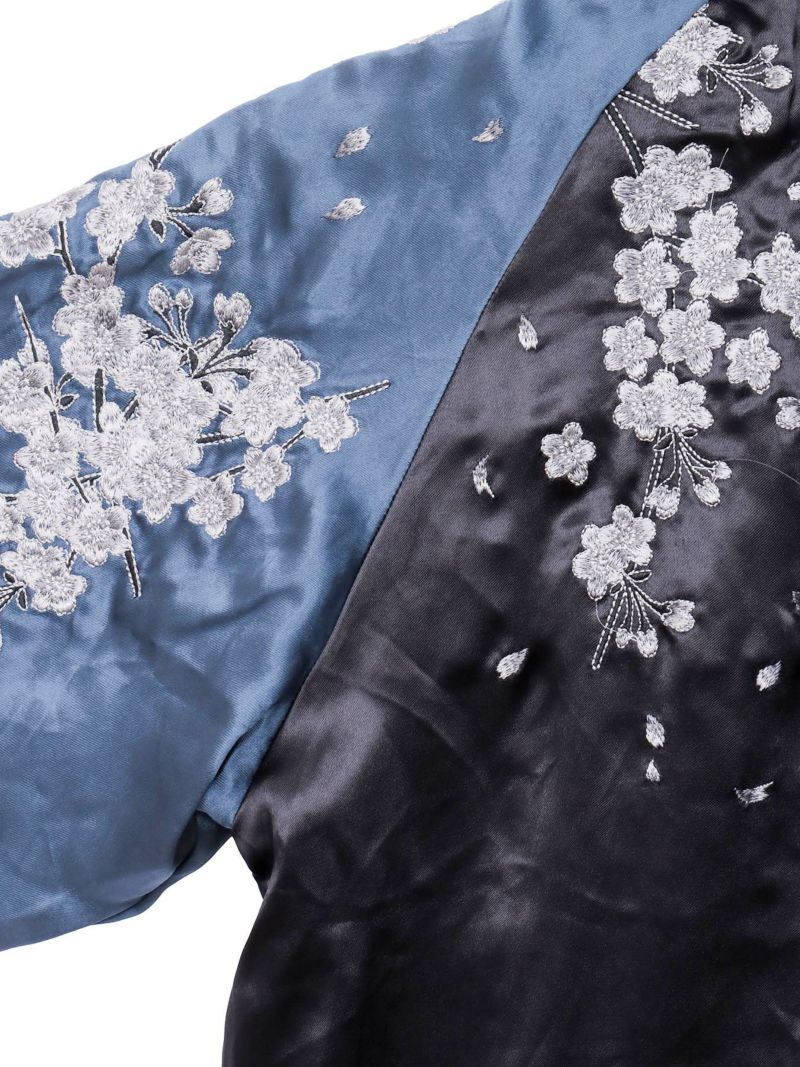 【絡繰魂・粋】“三日月に九尾”総刺リバーシブルスカジャン