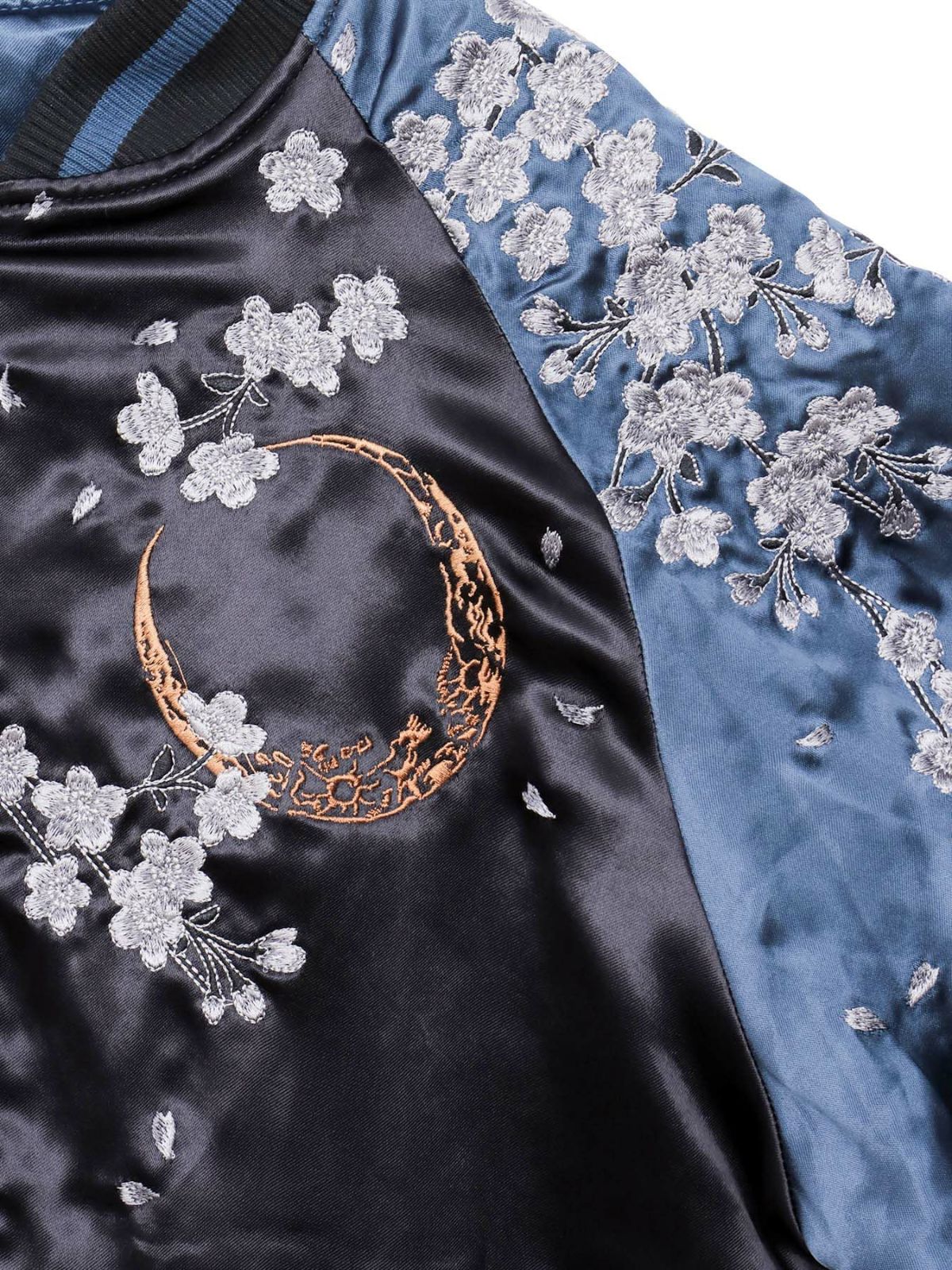 【絡繰魂・粋】“三日月に九尾”総刺リバーシブルスカジャン