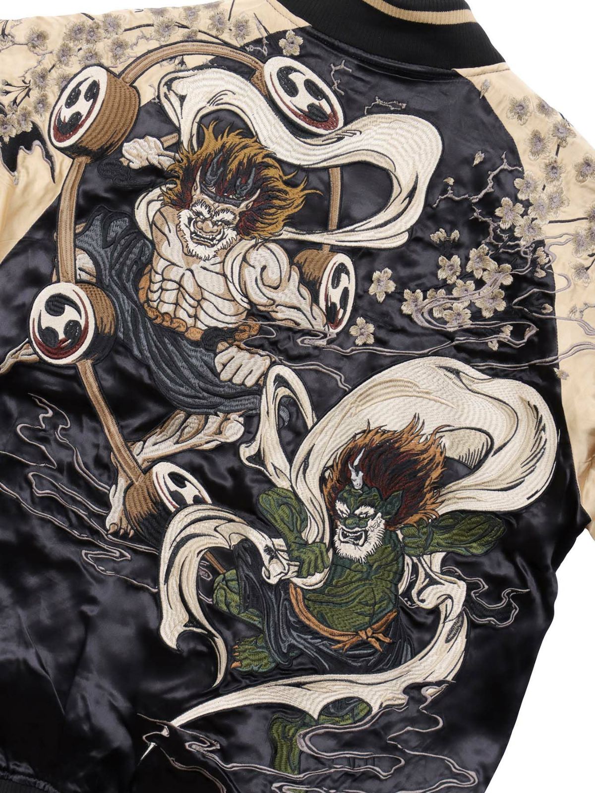 【絡繰魂・粋】“鬼 風神雷神”総刺繍リバーシブルスカジャン