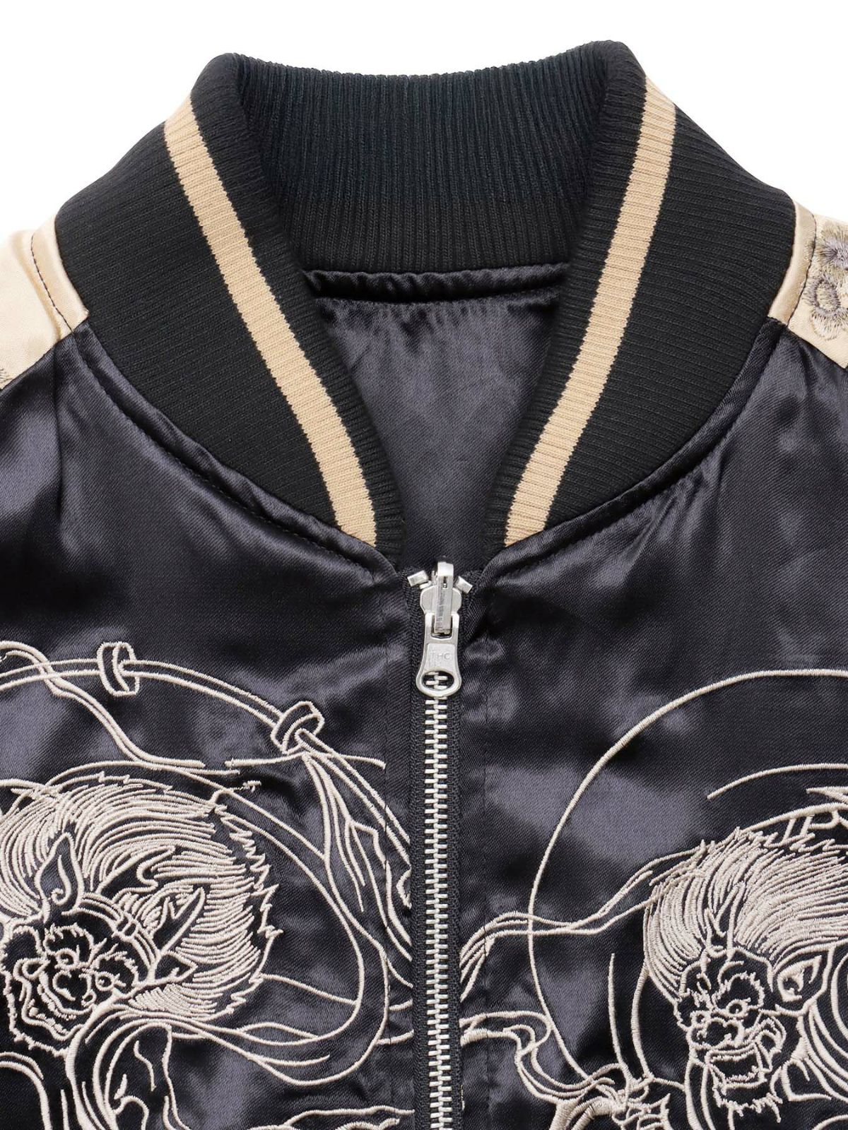 【絡繰魂・粋】“鬼 風神雷神”総刺繍リバーシブルスカジャン