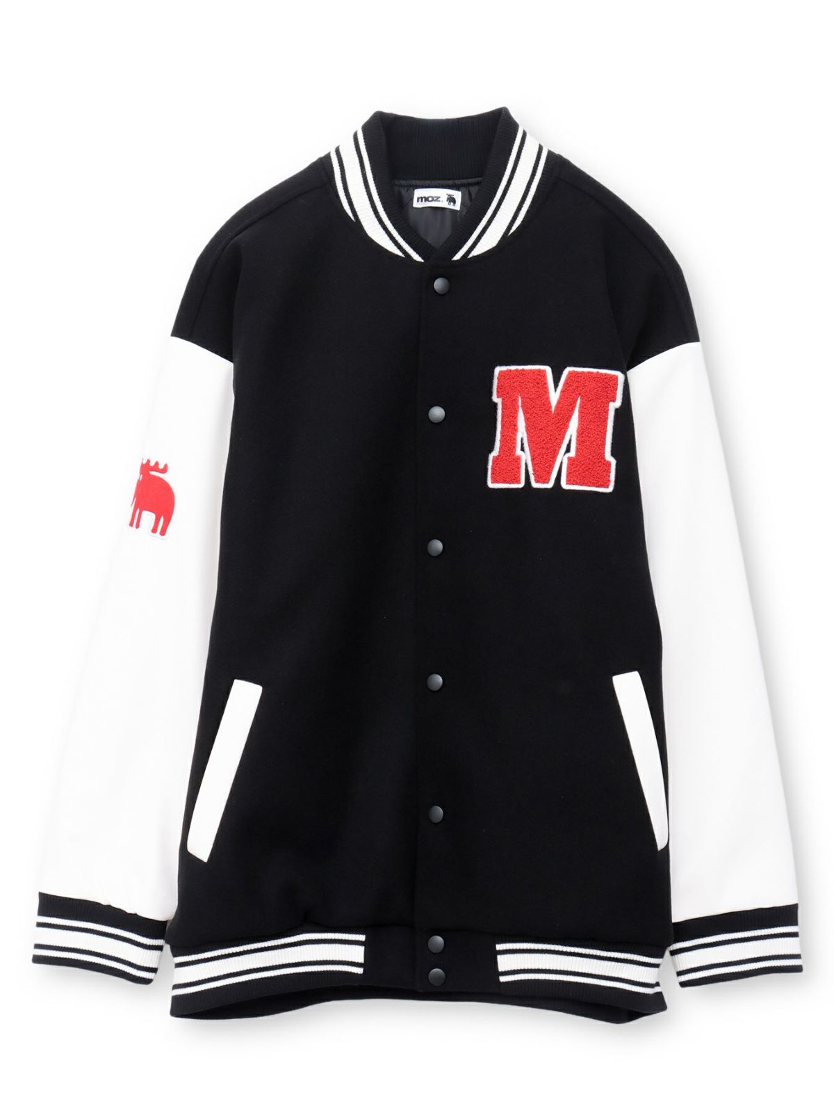 【moz】エルク ワンポイントサガラ刺繍入りスタジャン