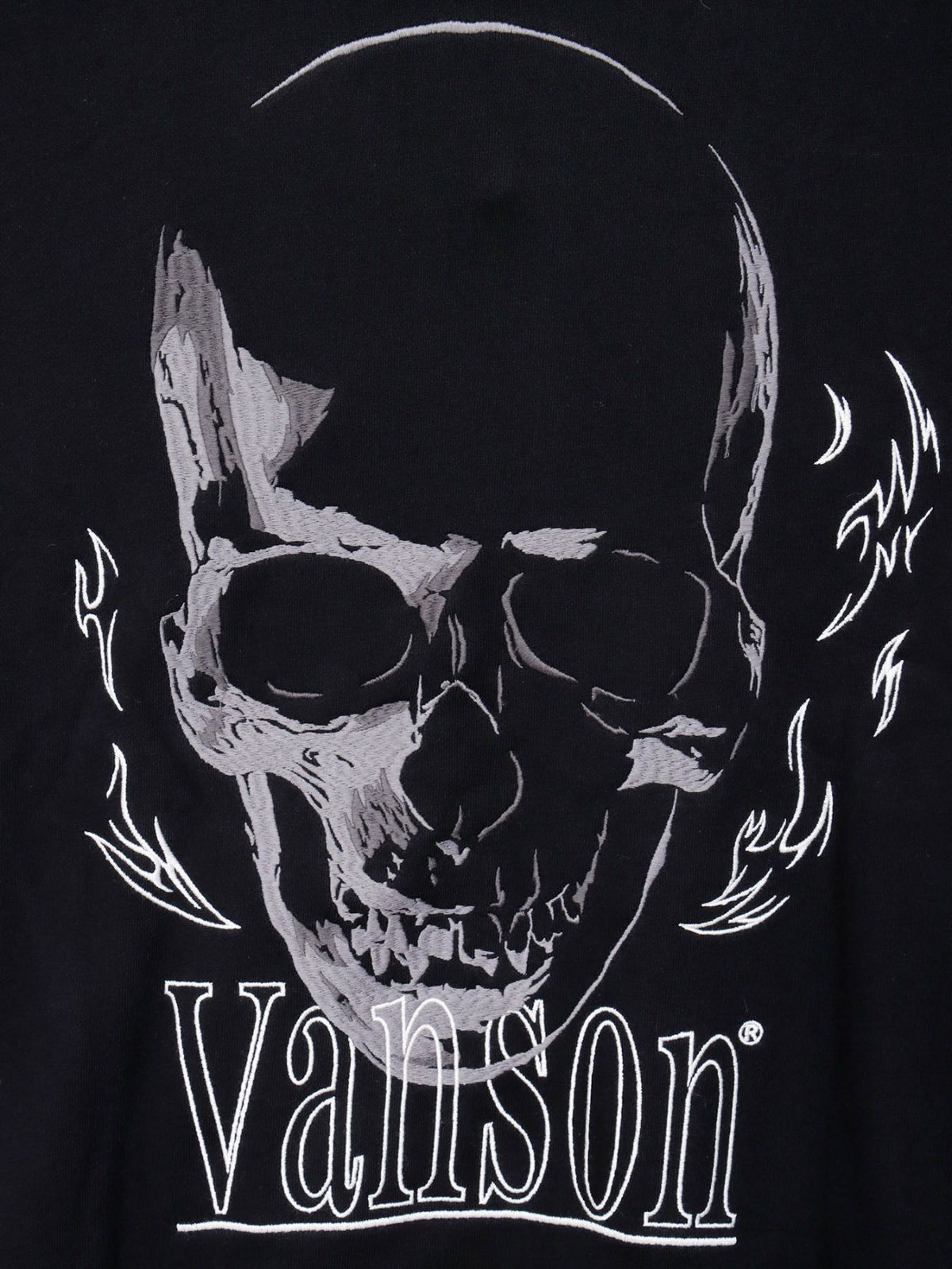【VANSON】スカル 刺繍入りフルZIPパーカー〔別注〕