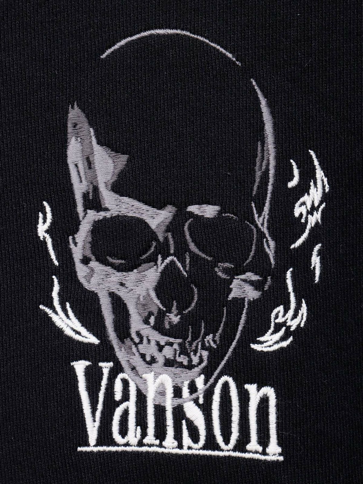 【VANSON】スカル 刺繍入りフルZIPパーカー〔別注〕