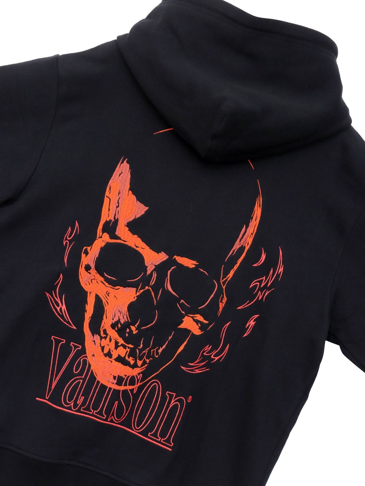 【VANSON】スカル 刺繍入りフルZIPパーカー〔別注：web限定カラー〕