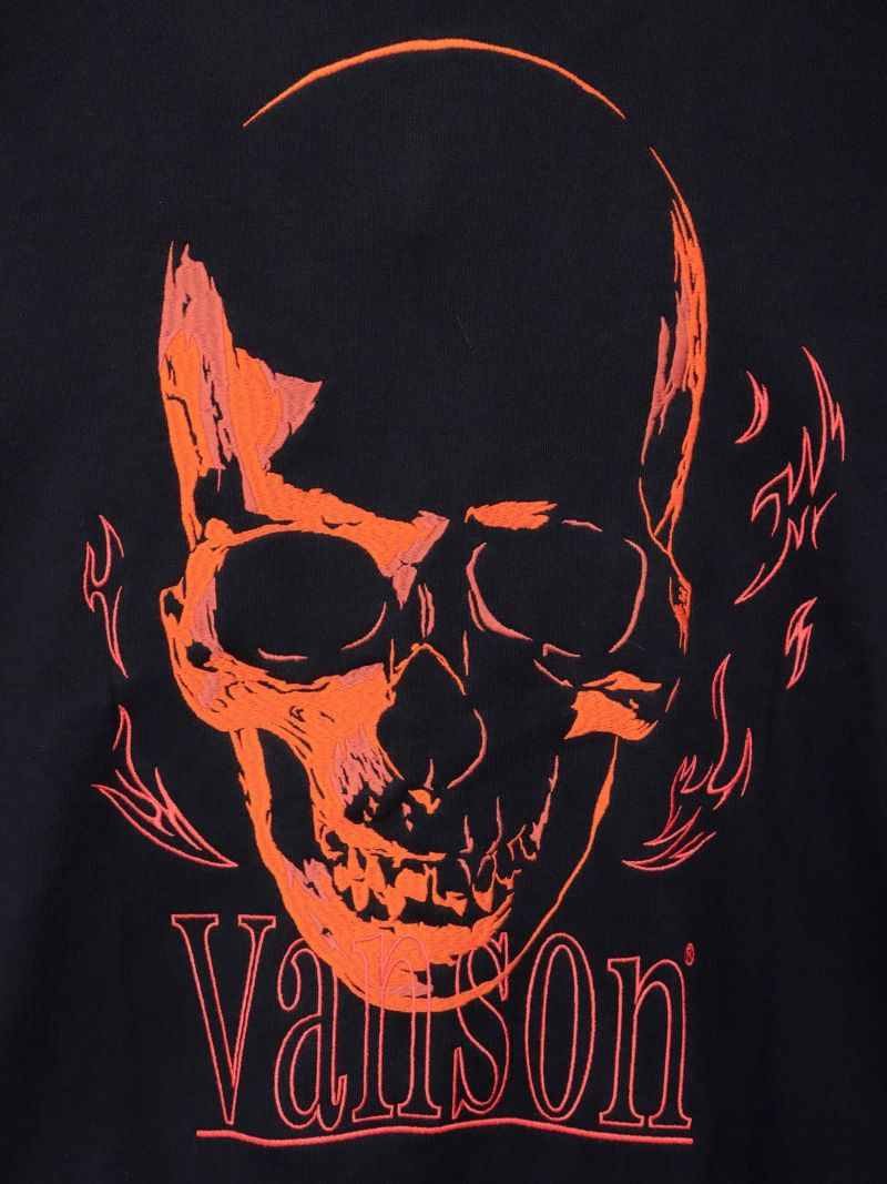 【VANSON】スカル 刺繍入りフルZIPパーカー〔別注：web限定カラー〕