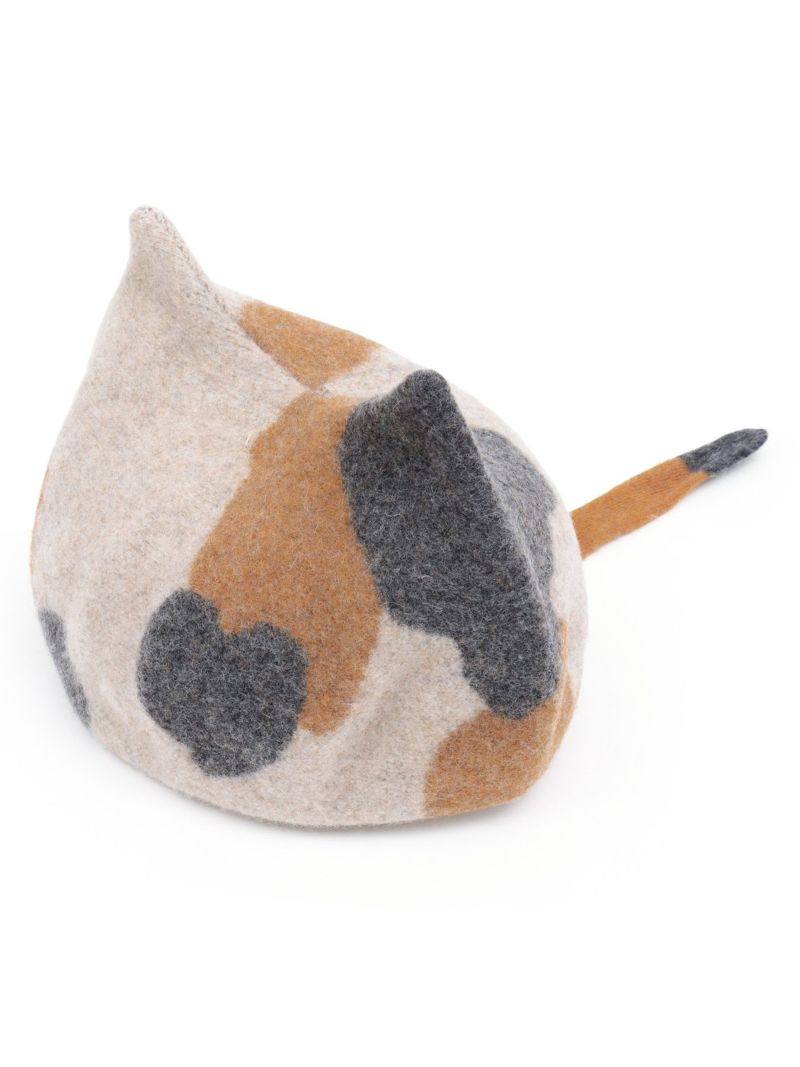  猫ミミベレー帽