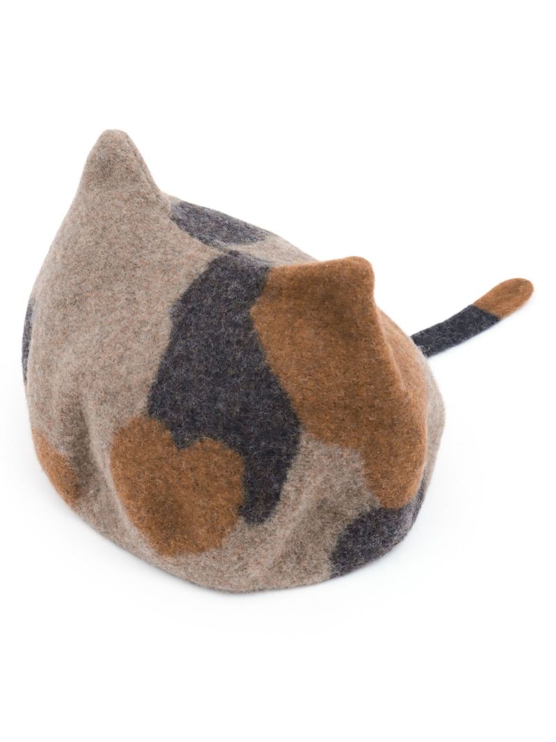  猫ミミベレー帽