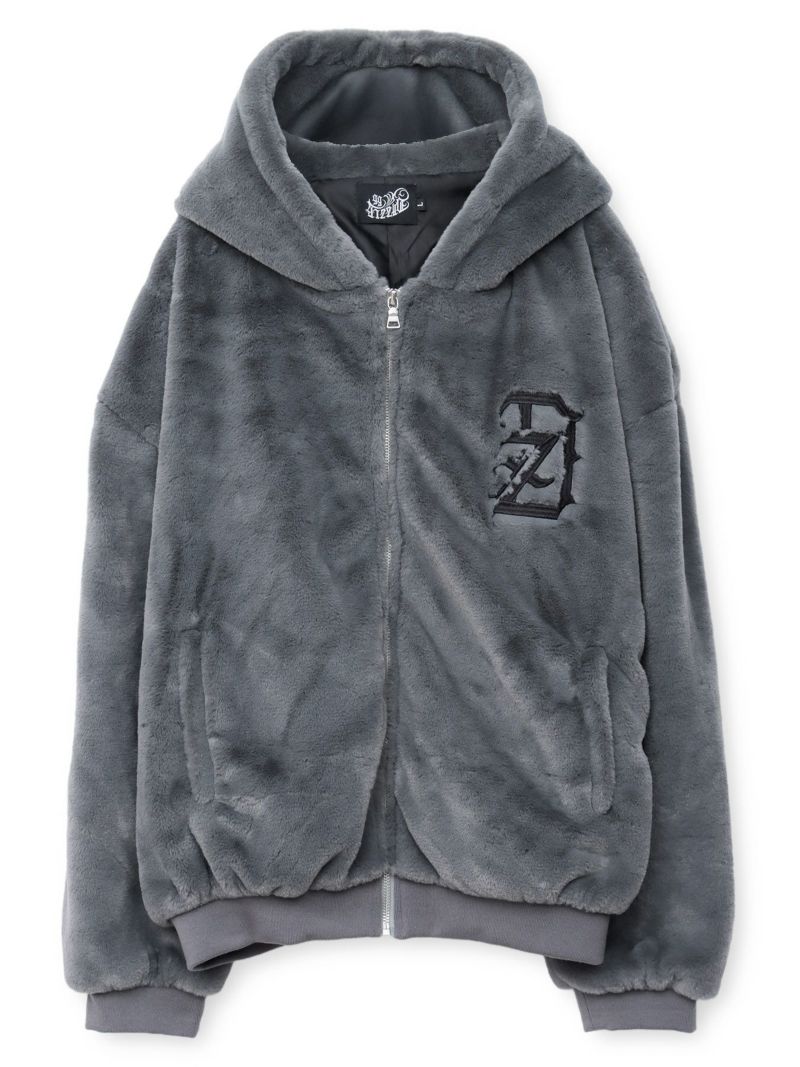 【DAZZLE】刺繍入りロゴファーブルゾン