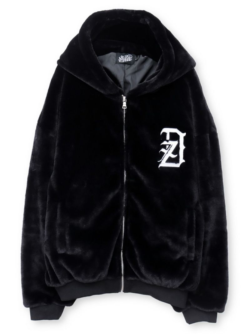 【DAZZLE】刺繍入りロゴファーブルゾン