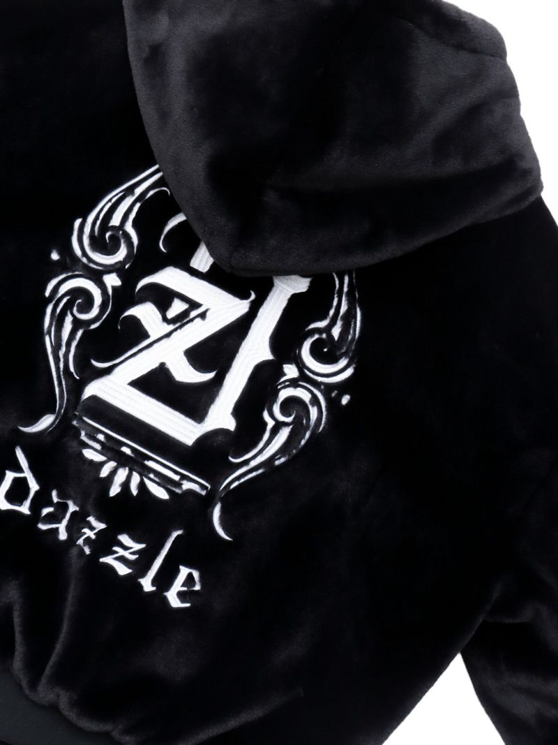 【DAZZLE】刺繍入りロゴファーブルゾン