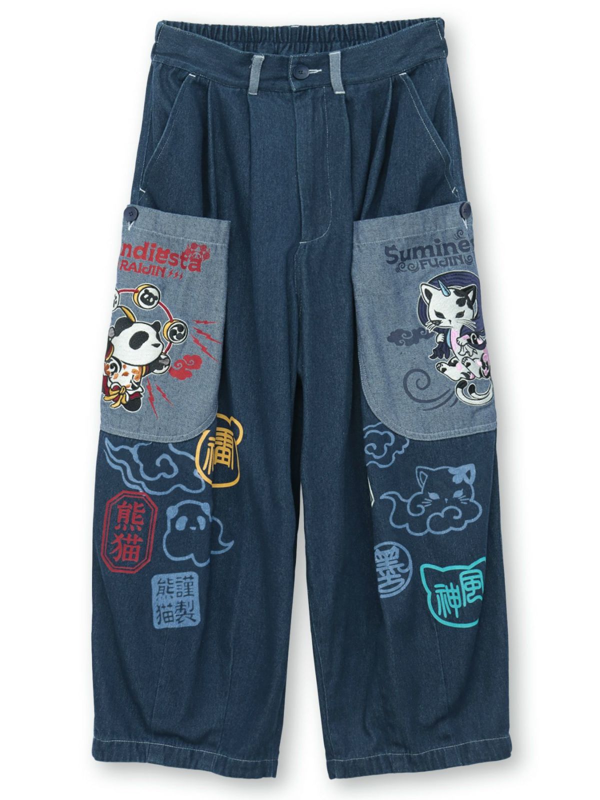 【SUMINEKO×PANDIESTA JAPAN】“風雷熊猫”刺繍入りバルーンパンツ