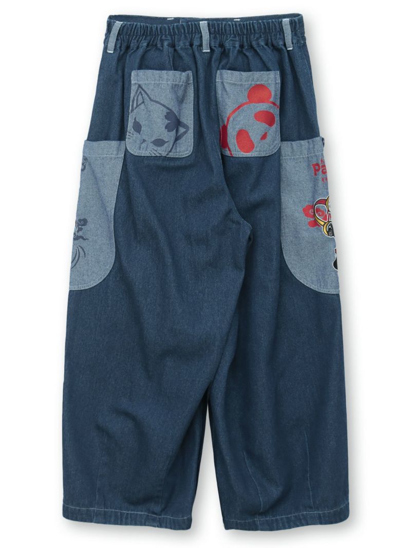【SUMINEKO×PANDIESTA JAPAN】“風雷熊猫”刺繍入りバルーンパンツ