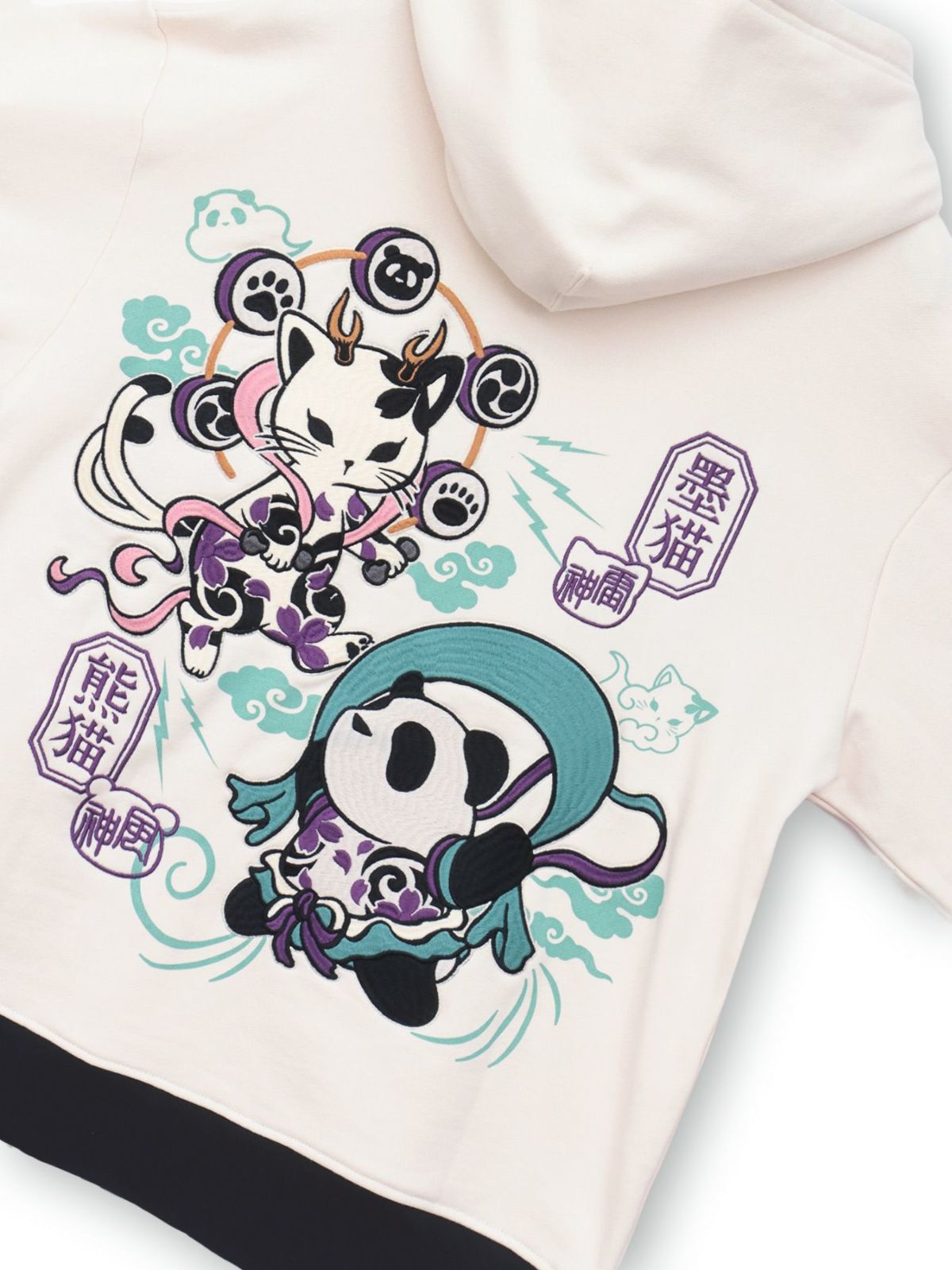  【SUMINEKO×PANDIESTA JAPAN】“風雷熊猫”刺繍入りZIPパーカー