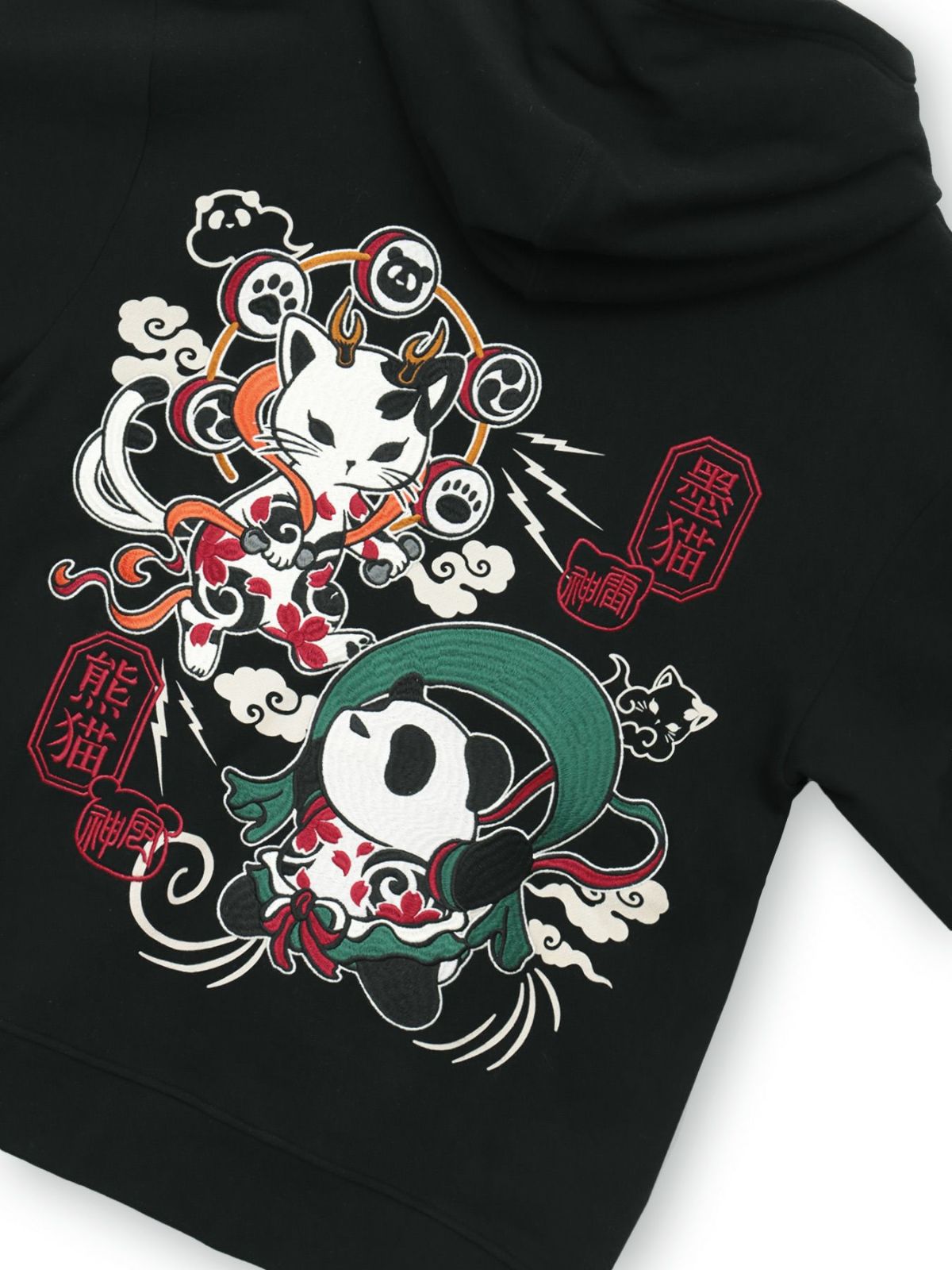  【SUMINEKO×PANDIESTA JAPAN】“風雷熊猫”刺繍入りZIPパーカー