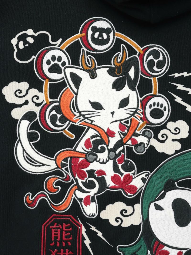  【SUMINEKO×PANDIESTA JAPAN】“風雷熊猫”刺繍入りZIPパーカー