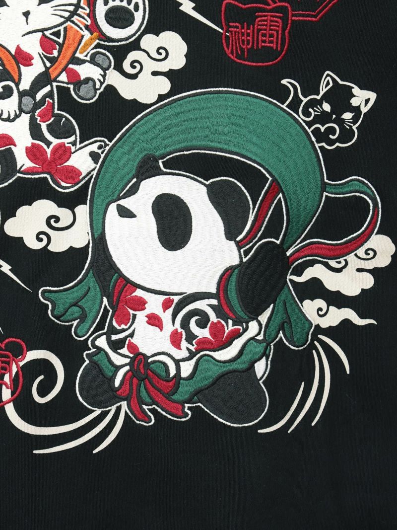  【SUMINEKO×PANDIESTA JAPAN】“風雷熊猫”刺繍入りZIPパーカー