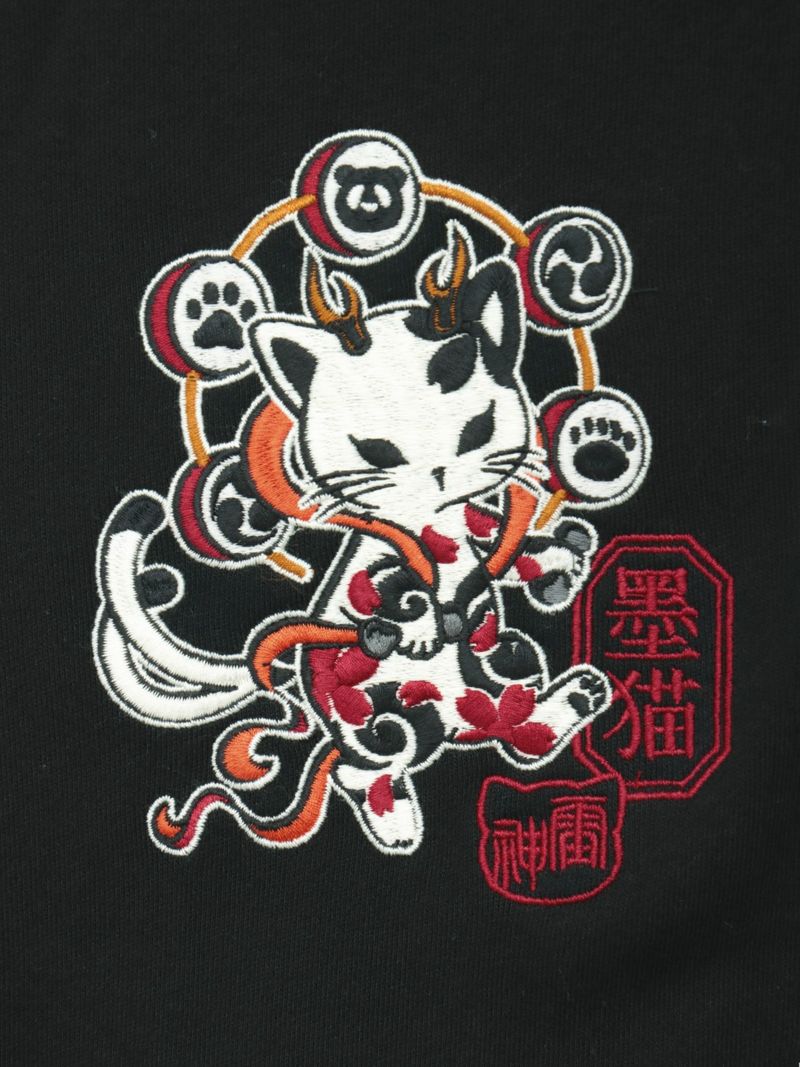  【SUMINEKO×PANDIESTA JAPAN】“風雷熊猫”刺繍入りZIPパーカー