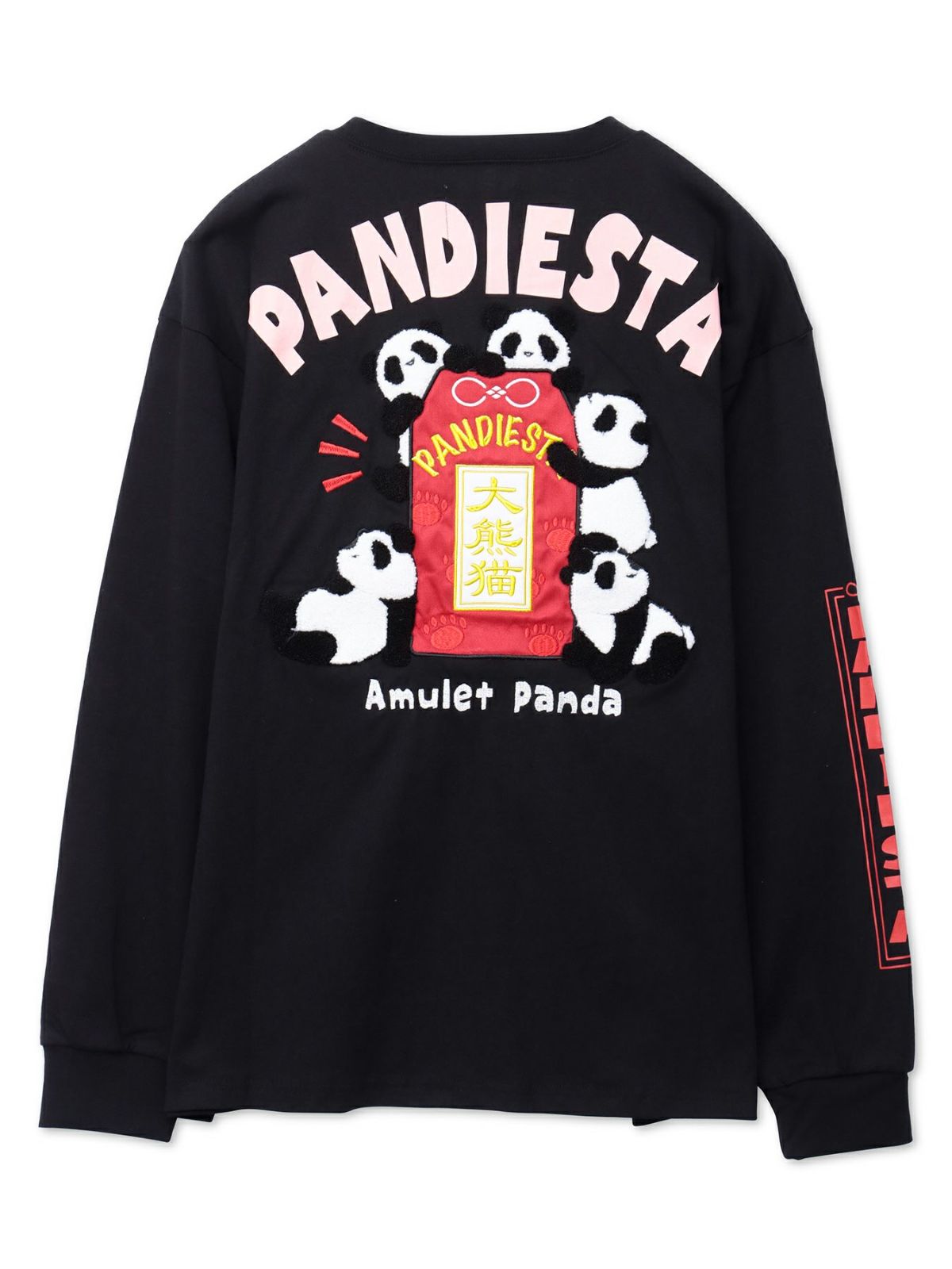 【PANDIESTA JAPAN】“お守りパンダ”刺繍入りロンT