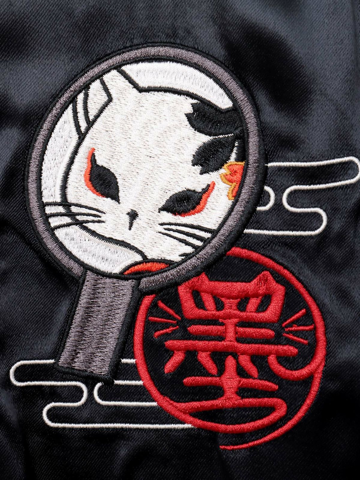 【SUMINEKO】“花魁猫／桜猫”総刺繍リバーシブルスカジャン