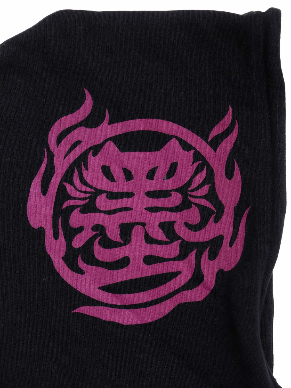 【SUMINEKO】“鬼猫”刺繍入りサイドボタンZIPパーカー