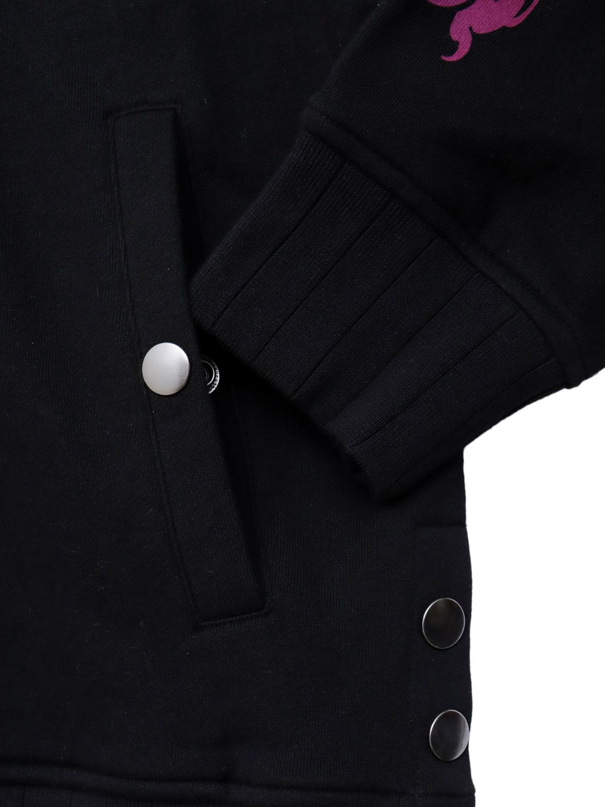 【SUMINEKO】“鬼猫”刺繍入りサイドボタンZIPパーカー