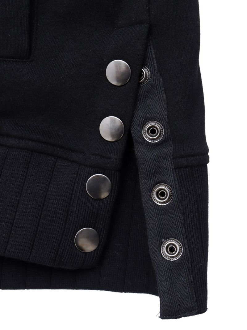 【SUMINEKO】“鬼猫”刺繍入りサイドボタンZIPパーカー