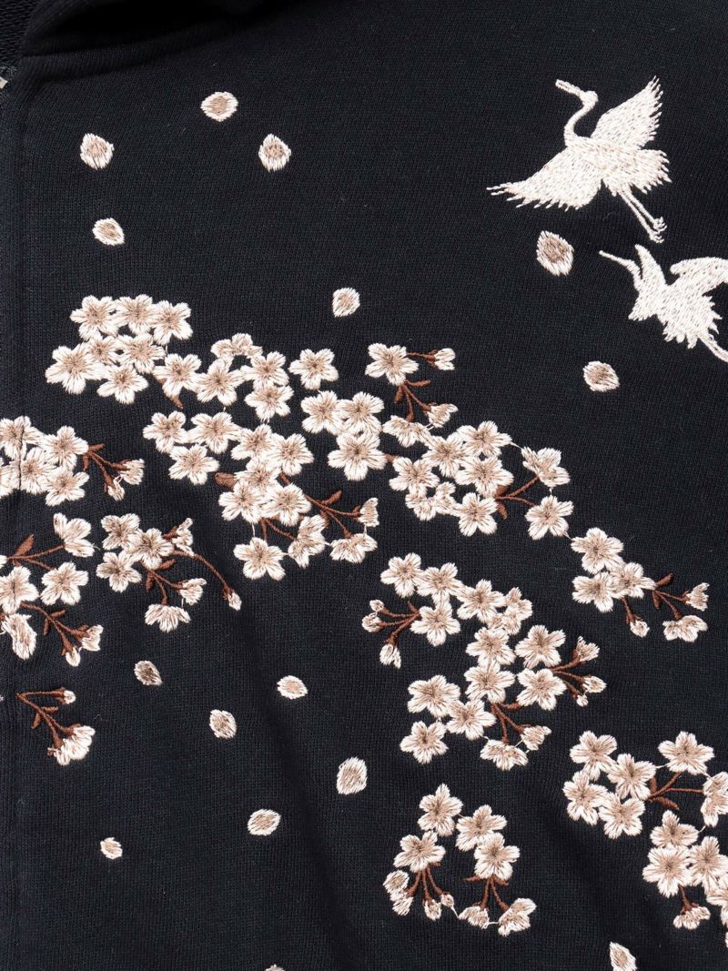 【絡繰魂・粋】“北斎神奈川沖浪裏”総刺繍ZIPパーカー